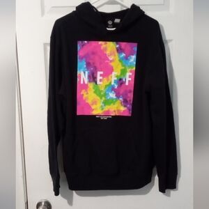Neff Black Hoodie with Colorful Graphic